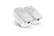 TP-Link TL-PA4010PKIT AV600 Powerline Adapter with AC Pass Through Starter Kit 600Mbps HomePlug AV 1x100Mbps LAN Power Socket 300m ~TL-PA4016P KIT