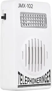 70db White Wall-Mounted Telephone Ringer with Strobe Light, 6P2C Connector, Battery-Free