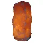 Himalayan Rock Salt Crystal Lamp, 11.5 Inches Tall - Soft Calm Light, Orange Hue