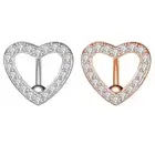 Ring Steel Reversed Bar Belly Button Rings CZ Navel Ring Belly Piercing Jewelry