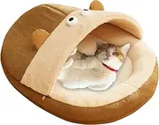 Dog Cave Bed - Cave Beds for Small Dogs,Slipper Design Soft Warm with Elevated Edge Nesting for Winter Outdoor Apartment Crate