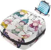 Period Bag,Sanitary Napkin Storage Bag,Colorful Sheep Snowflake,Tampon Bag for Purse