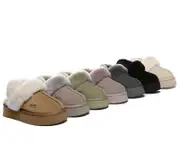 AUSTRALIAN SHEPHERD® 3-Way Style UGG Slippers Women Removable Wool Strap Slingback Platform Musa - Caribou / AU Ladies 9 / AU Men 7 / EU 40