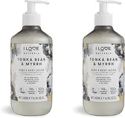 I Love Naturals Tonka Bean & Myrrh Hand & Body Lotion, Essential Oils Of Patchouli & Myrrh, Crafted With Ingredients Such as Shea Butter, 100% Recycled Bottle & Vegan-Friendly - 2 x 19.91 fl oz