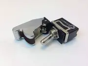 ON/OFF DPST 4P TOGGLE SWITCH SPADE TERM w/COVER CHROME 20A 125VAC #661904/665012