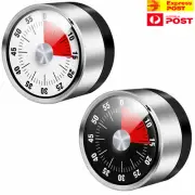 2PCS Visual Timer 60-Minute Audible Countdown Timer Alarm Magnetic Kitchen Home
