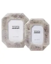 Two's Company Set of 2 White Quartz Photo Frames