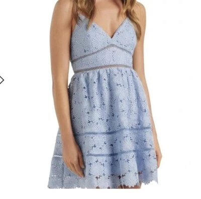 Forever New Dylan Lace Mini dress Blue Size 14 New With tags RRP $159.99
