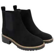 Kensie Kayla Ladies' Chelsea Faux Suede Boot, Black, Size 6.5