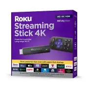 Roku Streaming Stick 4K Portable 4K HDR Dolby Vision, Voice Remote, Free Live TV