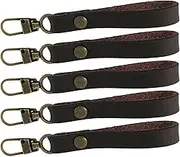 Perfeclan 5 Pieces Zipper Pulls Zipper Pull Ends PU Leather Detachable Zip Pendant Puller Zipper Pull Tabs Zipper Tags for Clothing Bag