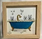 sm. powder room / bathroom print BUBBLE BATH - WESTIE mixed media