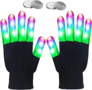 W-Plus Flashing Finger Light-Up LED Gloves - 7 Color Rave Gloves