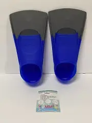 Swim Fins Floating Blue And Gray Small EURO 33-35 US 1-2 In Mesh Storage Bag