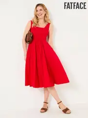 FatFace Maria Red Midi Dress (AK9472) | $159