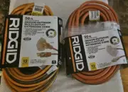 (2)Ridgid 50ft Heavy Duty Indoor/Outdoor Extension Cord Lighted Triple Outlet