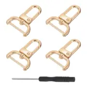 4Pcs Swivel Clasps 0.98" D Ring Detachable Snap Hook with Screwdriver Light Gold