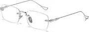 [SODQW] Rimless Blue Light GLasses for Women Office-Siren Bayonetta Non Prescription Metal Rectangle Frameless Eyewear