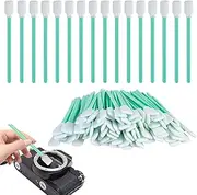 DAAIZIII Camera Cleaning Tool, Pack of 100 Green Polyester Fiber Cleaning Swabs, 122 x 13.5 mm, Part Number 1618, Dust-Free, Lint-Free, Anti-Static, Recyclable