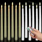 12PCS Flameless LED Taper Candles Flickering with 10-Key Remote Timer and Dimmer