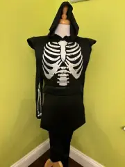 Spirit Halloween Black Light Up Skeleton Ninja Costume Child M 8-10