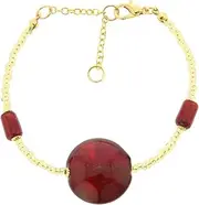 GlassOfVenice Murano Glass Royal Red Circle Bracelet
