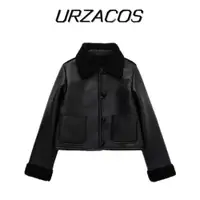 在飛比找ETMall東森購物網優惠-UR歐美風黑色短款雙面夾克外套