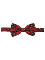 Men's Royal Tartans Plaid Adjustable Pre-Tied Banded Bow Tie Red