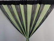 String curtain mixed colours green & black New