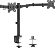 VIVO Dual Monitor Desk Mount, Heavy Duty Fully Adjustable Steel Stand, Holds 2