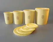 Tupperware Servalier Sunburst Nesting Canister set of 4 w/lids in Harvest Gold