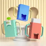 3 Pcs Juice Box Holder with Handles Adjustable Folding Food Pouch Milk Box Holder Squeeze Proof Juice Bag Holder Self Feeding Reusable Food Pouch Holder Yogurt Pouch Holder for Baby