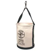 KLEIN Tools Canvas Tool Bucket Bag Wide Straight Walls with Pocket Swivel Snap