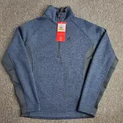 Spyder Jacket Mens Size Small Denim Blue Black Outbound 1/2 Zip Sweater NWT New