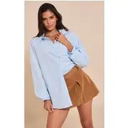 Camel Faux Suede Pleated Mini Skirt, Camel