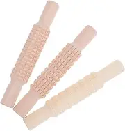 [Angoily] 3pcs Pottery Texture Rollers Clay Rolling Tools for Creative DIY Art Projects Enhances Imagination Fine Motor Skills for Home School Craft Classes