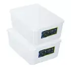 2x Lemon & Lime Clear Keep Fresh 11.5L/36x14cm Food Storage Rectangle Container