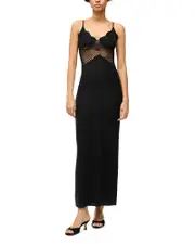 Staud Tara Mesh Inset Dress