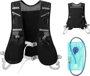Naxifly Running Water Vest,Reflective,Adjustable Waistband,Running Vest Backpack with 1L Hydration Pack for Men Women