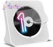 Portable CD Player - Bluetooth Desktop CD Player with Speakers, Dust Cover, FM Radio, Anti-skip Protection, Music Player Home Audio Boombox with LCD Display, Remote, Aux Input