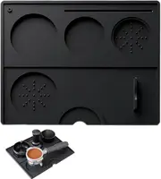 Silicone Espresso Coffee Tamping Mat Non-Slip Organizer Black
