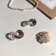 【 yuni_tw】正韓korea。扭轉 金屬片珍珠造型耳環一般鋼針