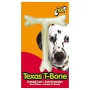Fido Texas T-Bone Dog Dental Chew Toy Beef Medium