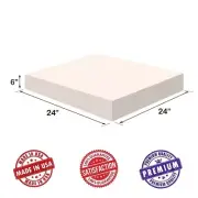 Upholstery Foam-Square Cushion Sheet - High Density 6"x24"x24"- Soft Premium
