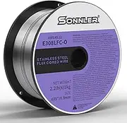 E308LFC-O .035-Diameter Stainless Flux Core Welding Wire, 0.9mm SONNLER 2-pound Stainless Steel Welding Wire, Low Splatter Stainless Steel MIG Wire Compatible With All MIG Welder