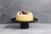 GABEL & TELLER Ceramic Footed Cake Stand, Matte Black, 28 cm