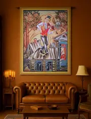 Fiddler on the Roof by Yakov Kandinov (1998) Fine Art Tapestry 29"x39" Wall Hang