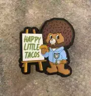 Taco Bears: Happy Little Taco Bob Ross PVC Morale Patch