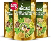 VCare Herbal Hair Wash and Conditioner for Men and Women| 100% Natural with 12+ Herbs Amla, Shikakai, Bhringraj, Hibiscus Powder for all Hair Type - 100G (PACK OF 3)