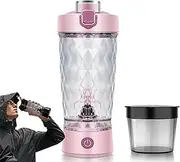 ProBlend One-Touch Shaker– Smooth Protein Mix Anywhere,Electric Protein Shaker Bottle,USB Rechargeable Mixing Cup, with Rgb Light Ring, for Smoothies, Protein Shakes, Gym, Travel (Pink)